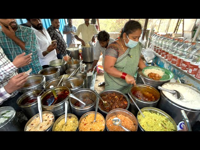 Kumari Aunty Serving Unlimited Meals | Hyderabad Street Food | @Rockingdasarianil6335