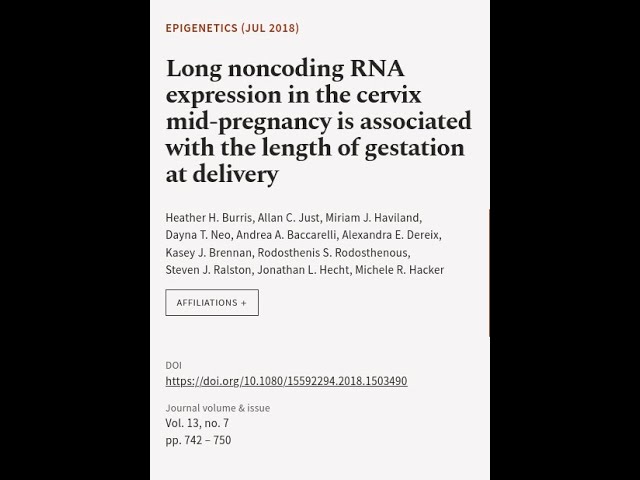 Long noncoding RNA expression in the cervix mid-pregnancy is associated with the leng... | RTCL.TV