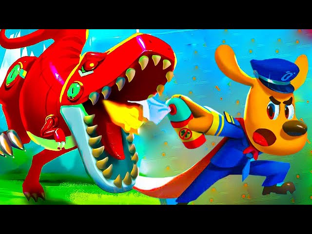 Sheriff Labrador Dinosaur | Police Officer | Biting Monster | Babybus Cartoon | Monster Babybus