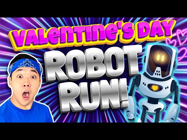 🤖💛 Valentine's Day ROBOT RUN | Kids Brain Break + Freeze Dance | GoNoodle Inspired