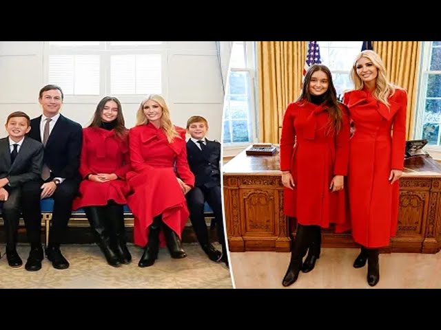 Ivanka Trump and daughter Arabella, 13, twin in red bow-trimmed coats