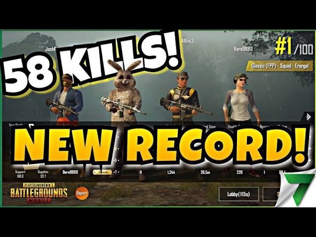 NEW WORLD RECORD | 58 KILLED | PUBG MOBILE | PUBG SQUAD