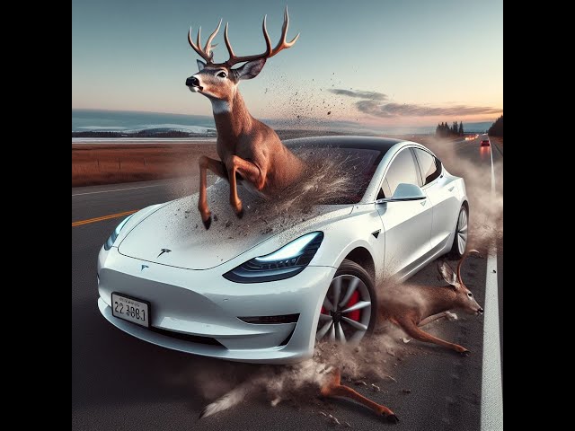 Our Tesla Hits a Deer -  1st stock trade in my $1,000,000 challenge