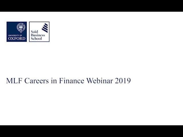 MLF Careers in Finance Webinar 2019