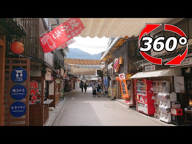 【360 videos】I walked along Miyajima Omotesando shopping street in Itsukushima.