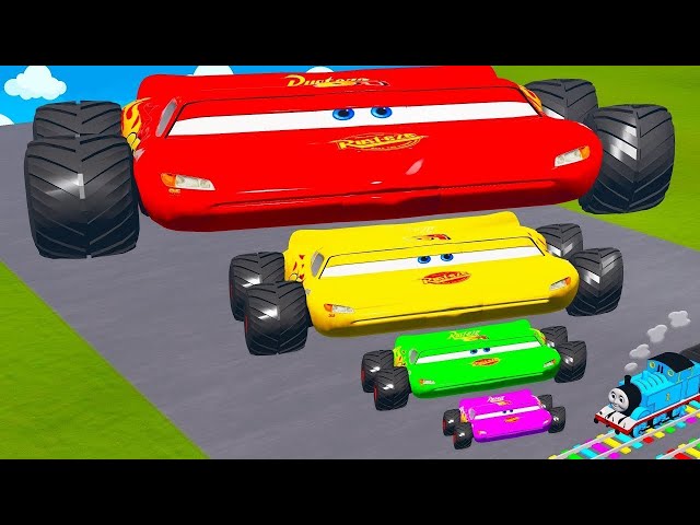 Big & Small McQueen vs Chick Hicks vs Tow Mater vs King Dinoco vs Duch Hudson - BeamNG.Drive