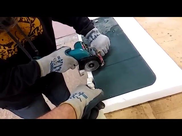 Cutting tempered glass with a glass saw