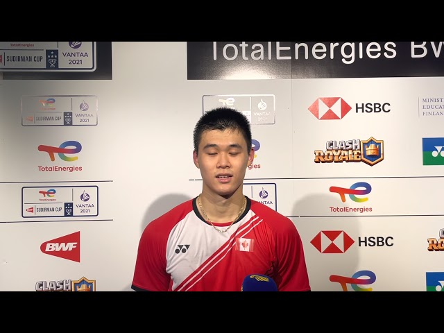 Brian Yang 🇨🇦 is on top of the world after win over Jonatan Christie