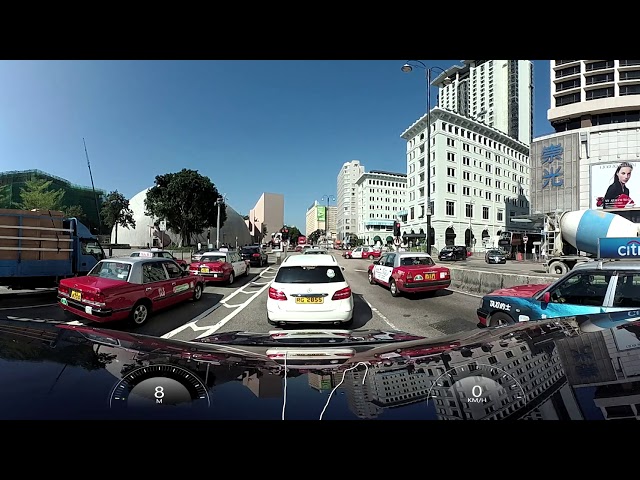 4K 360 Amazing Virtual Tour, Different Point of Interests in Kowloon , Camera on Tesla in Hong Kong