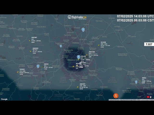 Información ADS-B en vivo área AICM (MMMX) con audio Torre de control y aproximación