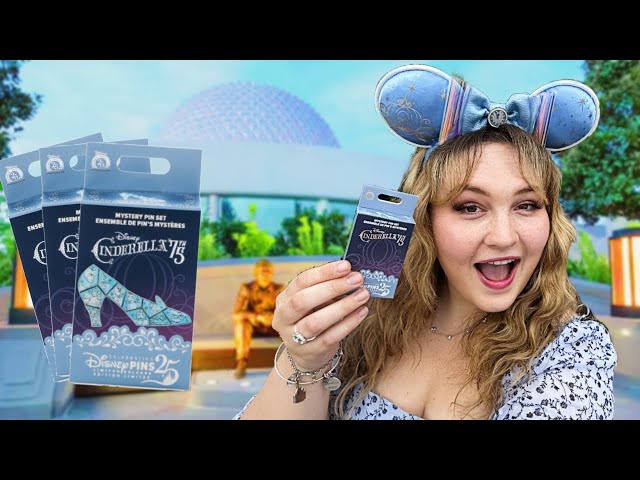 Cinderella MYSTERY Puzzle Pin Opening | Pin Trading In Epcot TO COMPLETE Our Set!