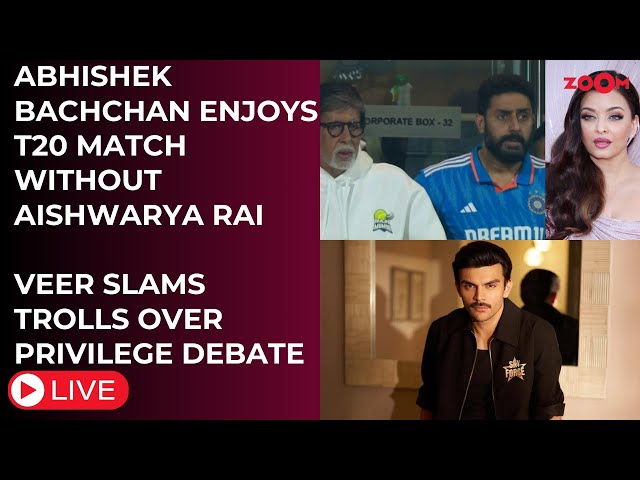 Bollywood News LIVE: Abhishek ENJOYS T20 without Aishwarya | Veer SLAMS trolls over Privilege debate