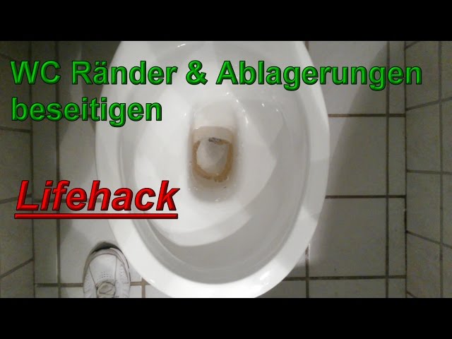 Toilettenränder & Urinstein entfernen Toilette reinigen WC wieder weiß bekommen mit Geschirrspültab