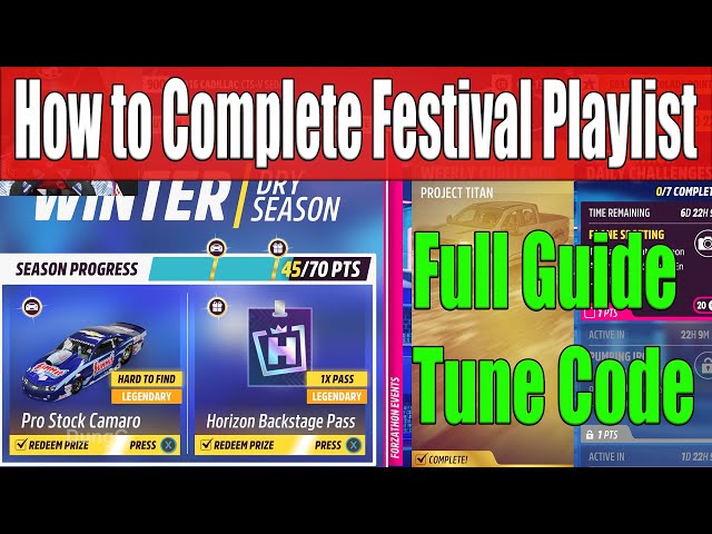 Forza Horizon 5 How to Complete Festival Playlist Winter Season Series 43 Full Guide, Tune Code