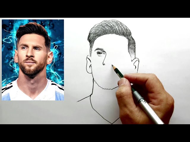 How To Draw Portrait Lionel Messi / Easy Pencil Sketch