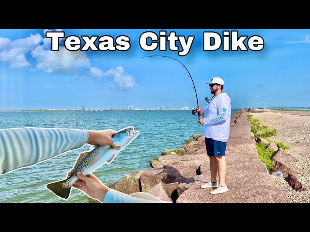 FISHING the LONGEST PIER in the WORLD for SPECKLED TROUT!  (Texas City Dike)