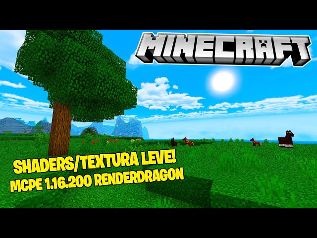 NOVA SHADERS/TEXTURA COM OPTFINE E LEVE PARA MCPE 1.16.200! SHADERS PARA RENDERDRAGON MINECRAFT PE!