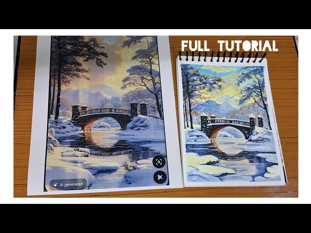 easy landscape painting ideas/ tutorial/ step by step painting #acrylicpainting #stepbystep