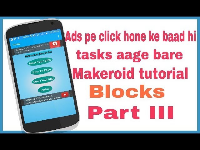 Ads pe click karne ke baad hi tasks aage bare Earning app | Makeroid tutorial #3