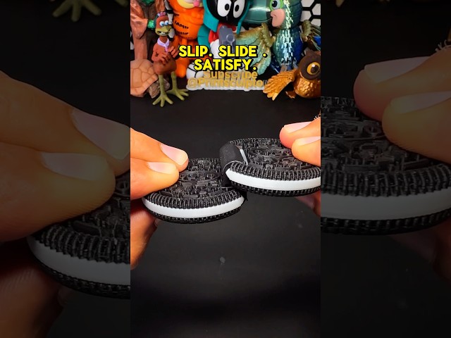 3D-Printed Slip And Slide Fidget Double Oreo Cookie. #3dprinting #fidget #oreo