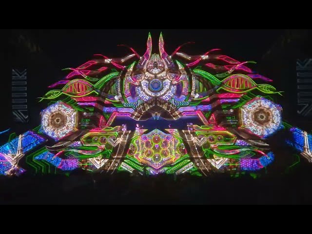 Incredible new Techno Stage at Elrow Festival Malaga LEDs & Projection Mapping DJ ANNA