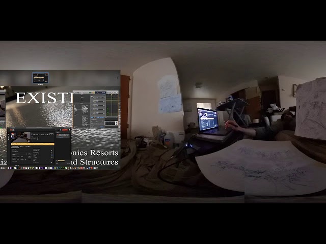 logic remote ipad test : Sketching makes music : 360 mobile live stream Ricoh Theta V test