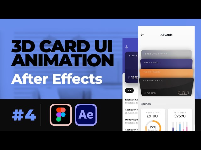 3D Flip Credit Card UI Animation - After Effects Tutorial