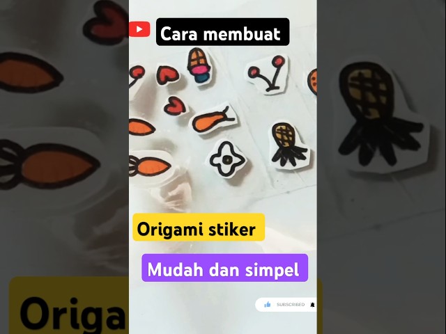 Cara membuat origami stiker #diy #origami #caramembuatorigamistikerdenganmudah #papercraft #craft