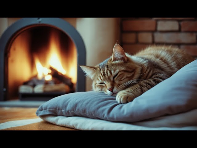 Fall asleep to the Purring Cat & Fireplace, Peaceful ASMR for Sleep and Calm Nights,Stress Relief114