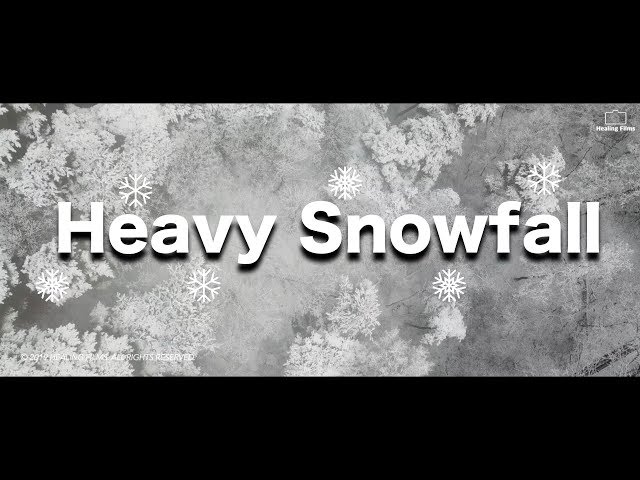 Heavy snowfall | Drone Footage | Relaxing Video for stress relief