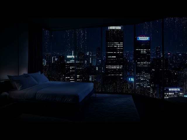 🛌🏙️ "Falling asleep to the sound of rain touching the window in a quiet city - white noise ASMR"