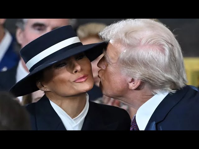 Donald and Melania Trump Share an Air Kiss on Inaugural Stage Before His Swearing-in