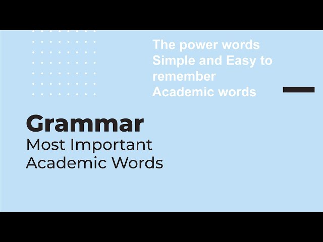 Most Important Academic Words For IELTS Students