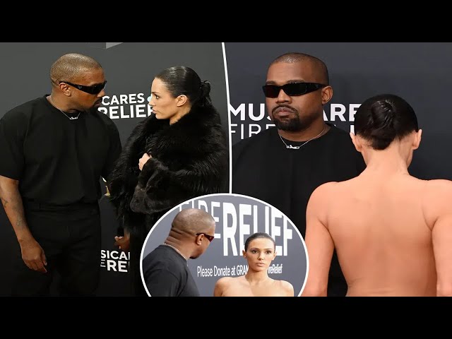 Here’s what Kanye West said to wife Bianca Censori during nude Grammys 2025 red carpet appearance