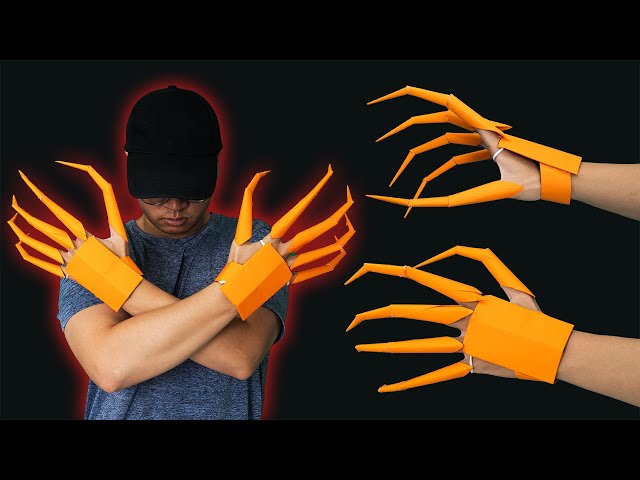 Easy Origami Halloween Claws || How to make paper vampire claws