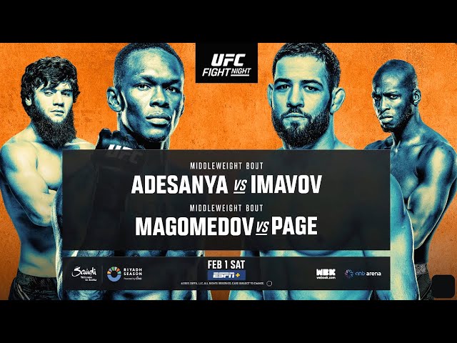 UFC Livestream: Adesanya vs Imavov - Full Fight Play By Play & Results