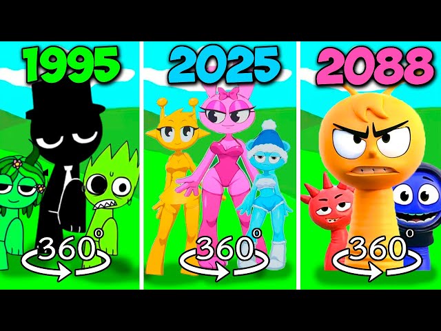 Sprunki Dance Evolution 1995 vs 2025 vs 2088 | Incredibox Sprunki 3D Edition in 360º VR