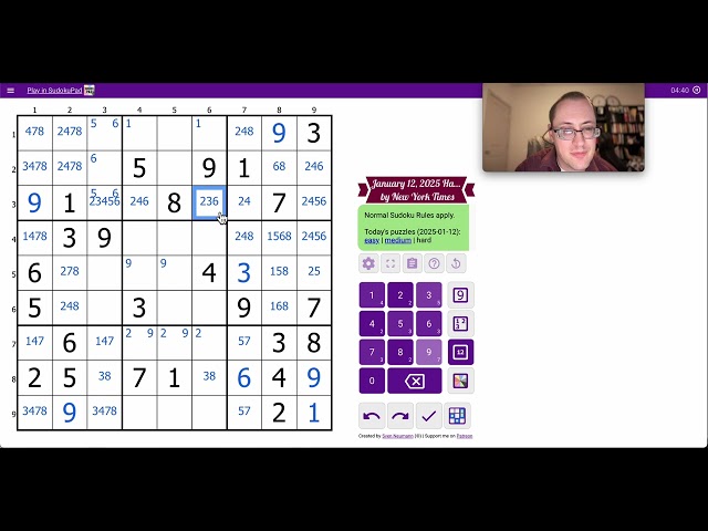 Sudoku 2025 01 12 hard