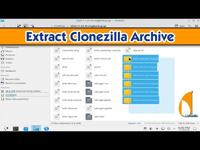 How To Extract Clonezilla Archive - Restore Files And Folders