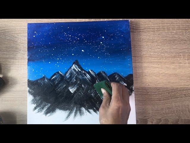 How to Draw Mountains / Easy Acrylic Painting