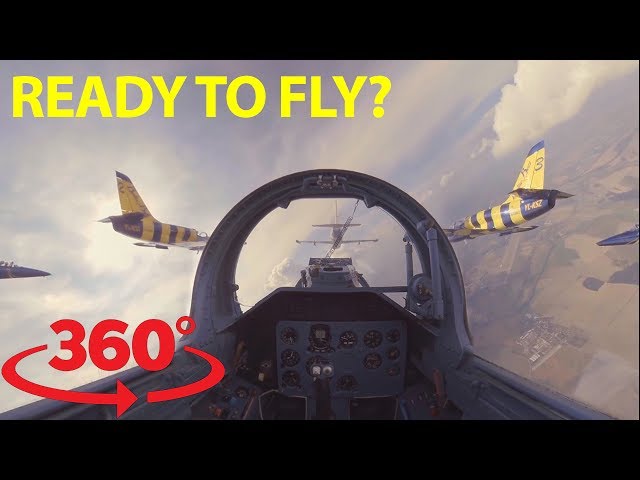 Jump in the cockpit and fly wing to wing with fighter jets in 360