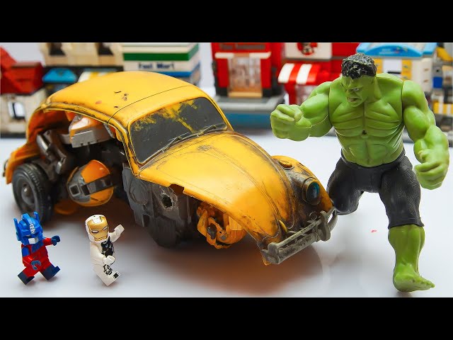 The Hulk Smash vs BUMBLEBEE Reassembled (Animation) Transformers Lego Avengers, Devastator & Beasts