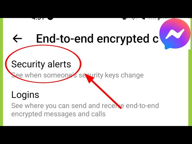 What is Security alert in Facebook Messenger