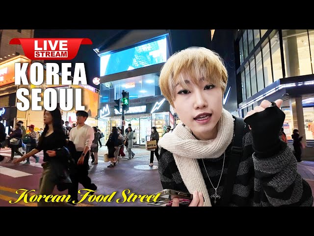 Live Korea Seoul 🇰🇷 Walk Tour Seoul 🤩 Seoul Hongdae Night Street Walking Tour | Korean Food Street