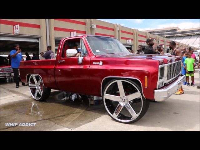 WhipAddict: Kandy Red 79' Chevrolet Cheyenne Short Bed on DUB Baller 30s w/Custom Interior!