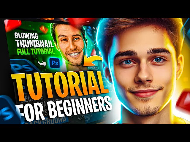 Make Glowing youtube thumbnails in Photoshop + FREE Actions | Beginners Tutorial