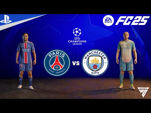 FC 25 - PSG vs Manchester City ft. Barcola, Haaland - UEFA Champions League 2024/25 - MD 7 | PS5™ 4K