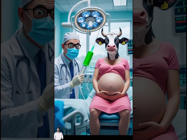 🐮 Evolution of: Doctor with pregnant cow in Hospital Admit 😍 AG Milky ✅#cat #cute #love #shorts