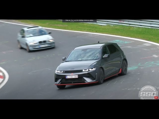 Nurburgring Hyundai Ioniq 5N heavy traffic + rain!