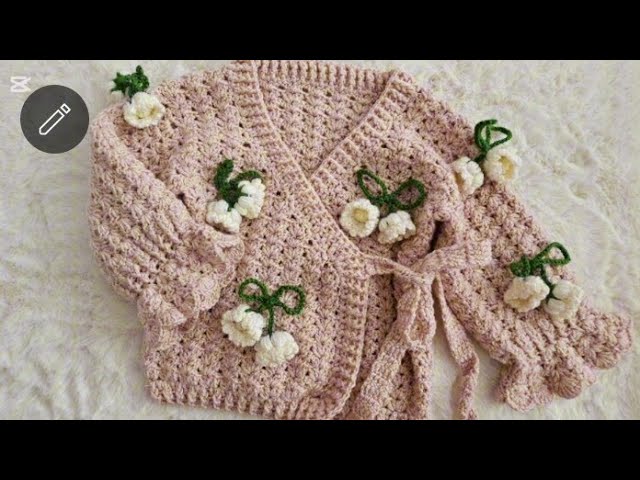 EASY CARDIGAN MODEL. HOW TO MAKE A LACED CARDIGAN. FLORAL CARDIGAN SWEATER